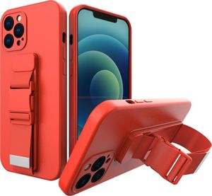 Hurtel Rope case żelowe etui ze smyczą łańcuszkiem torebka smycz Xiaomi Redmi Note 10 Pro czerwony 1