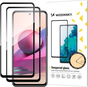 Wozinsky Wozinsky zestaw 2x super wytrzymałe szkło hartowane Full Glue na cały ekran z ramką Case Friendly Xiaomi Redmi Note 10 / Redmi Note 10S czarny 1