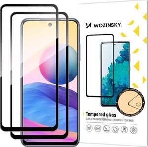 Wozinsky Wozinsky zestaw 2x super wytrzymałe szkło hartowane Full Glue na cały ekran z ramką Case Friendly Xiaomi Redmi Note 10 5G / Poco M3 Pro czarny 1