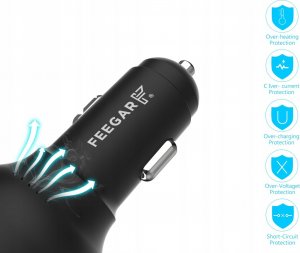Ładowarka Feegar Rush Jednoczęściowa 2x USB-A 1x USB-C 9 A  (FeegarRush) 2