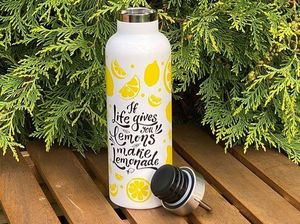 H&H Lifestyle - Butelka Termiczna ze Stali Nierdzewnej, Lemons, 0,75l 3