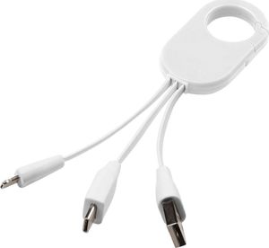 Kabel USB Upominkarnia USB-A - USB-C + Lightning Biały 1