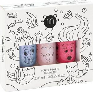 Nailmatic Nailmatic Kids Mermaid B zestaw lakierów do paznokci Polly 8ml + Roxy 8ml + Merlin 8ml 1