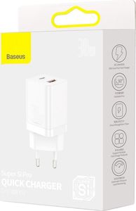 Ładowarka Baseus Super Si Pro 1x USB-A 1x USB-C 3 A (BSU2902WHT) 5