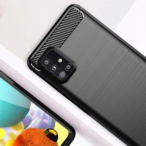 Carbon Case elastyczne etui pokrowiec Samsung Galaxy A31 niebieski 2