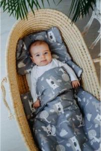 Pulp PULP-POŚCIEL Z WYPEŁNIENIEM DO WÓZECZKA I GONDOLI SZARY LAS 2