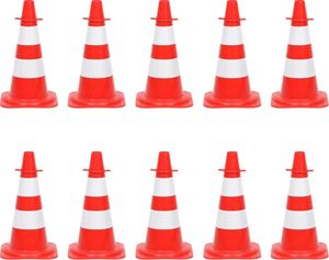 vidaXL Pachołki z łańcuchem 10 m, czerwono-białe 3