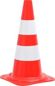 vidaXL Pachołki z łańcuchem 10 m, czerwono-białe 6