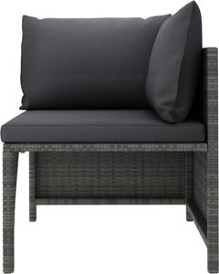 vidaXL Narożna sofa modułowa z poduszką, szara, polirattan 2