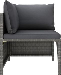 vidaXL Narożna sofa modułowa z poduszką, szara, polirattan 3
