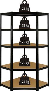 Severno Regał magazynowy garażowy narożny czarny CS9040P 5