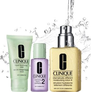 Clinique Zestaw do mycia twarzy Great Skin (W) 30 ml + mleczko oczyszczające 30 ml + drażniący krem nawilżający naturalny 125ml 2