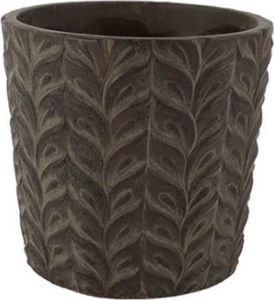 doniczka Leaf 17,5 x 17,5 x 16,5 cm glinka czarna 1