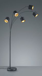 Lampa podłogowa lampa podłogowa Tommy 200 cm 5x E14 stal 28W matowa czarna 2