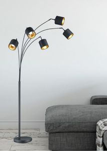 Lampa podłogowa lampa podłogowa Tommy 200 cm 5x E14 stal 28W matowa czarna 5