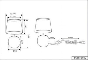 Lampa stołowa lampa stołowa Sophia 26 x 16 cm E14 ceramiczna 40W niebieska 2