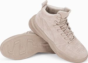 Ombre Buty męskie sneakersy wysokie T380 - beżowy 40 3