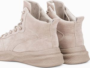 Ombre Buty męskie sneakersy wysokie T380 - beżowy 40 6