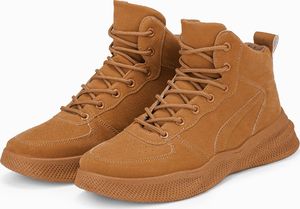 Ombre Buty męskie sneakersy wysokie T380 - camel 40 2
