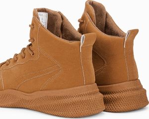 Ombre Buty męskie sneakersy wysokie T380 - camel 42 6
