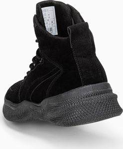 Ombre Buty męskie sneakersy wysokie T380 - czarne 42 5