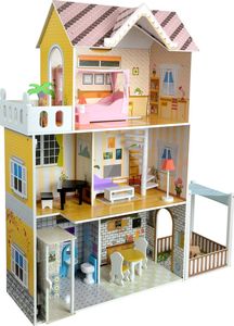 Funfit Drewniany domek dla lalek 120 cm z oświetleniem LED RGB + 2 lalki 3