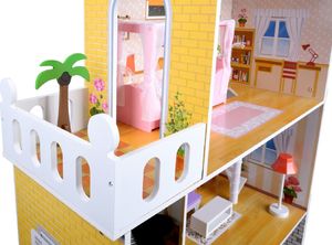 Funfit Drewniany domek dla lalek 120 cm z oświetleniem LED RGB + 2 lalki 9