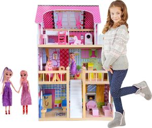 Funfit Drewniany domek dla lalek z oświetleniem LED RGB + 2 lalki (3046) 2
