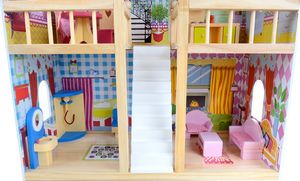 Funfit Drewniany domek dla lalek z oświetleniem LED RGB + 2 lalki (3046) 9