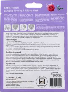 When When Simply Maska na twarz w płacie ujędrniająco liftingująca - Camellia 23ml 2