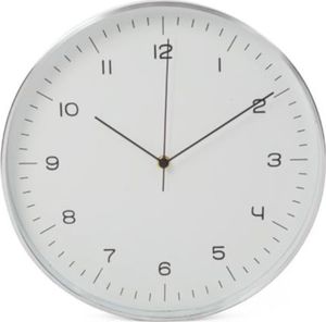 zegar ścienny 31 cm aluminium biały/srebrny 1
