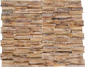 vidaXL Ścienne panele okładzinowe 3D, 10 szt., 1,01 m, drewno tekowe 1