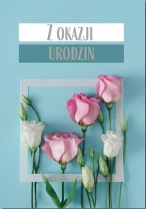 Trend Karnet B6 Urodziny, kwiaty eustoma, silver TS98 1