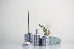 Dozownik do mydła dozownik mydła Lorca 360 ml niebiesko-ceramiczny/biały 3