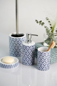 Dozownik do mydła dozownik mydła Lorca 360 ml niebiesko-ceramiczny/biały 4