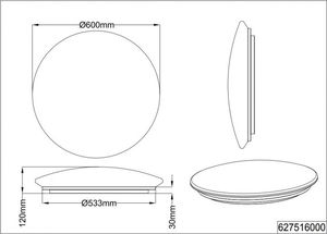 Lampa sufitowa lampa sufitowa Lunar60 x 12 cm akrylowa szara 2-częściowa 5