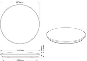 Lampa sufitowa lampa sufitowa Nagano79 cm biała 4