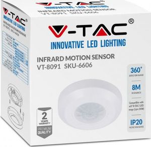 lampa sufitowa VT-8091 led sensor 200W IP20 7,6 cm biała 5