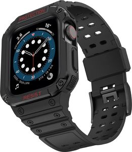 Hurtel Protect Strap Band opaska z etui do Watch 7 / 6 / 5 / 4 / 3 / 2 / SE (41 / 40 / 38mm) obudowa pancerny pokrowiec na zegarek czarny 2