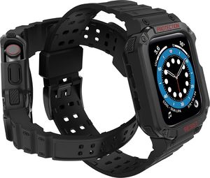 Hurtel Protect Strap Band opaska z etui do Watch 7 / 6 / 5 / 4 / 3 / 2 / SE (41 / 40 / 38mm) obudowa pancerny pokrowiec na zegarek czarny 3