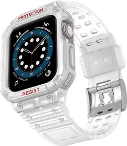Hurtel Protect Strap Band opaska z etui do Watch 7 / 6 / 5 / 4 / 3 / 2 / SE (45 / 44 / 42mm) obudowa pancerny pokrowiec na zegarek biały 2