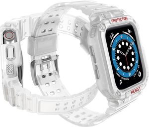 Hurtel Protect Strap Band opaska z etui do Watch 7 / 6 / 5 / 4 / 3 / 2 / SE (45 / 44 / 42mm) obudowa pancerny pokrowiec na zegarek biały 3