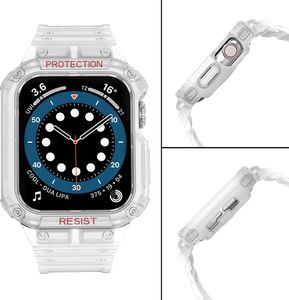 Hurtel Protect Strap Band opaska z etui do Watch 7 / 6 / 5 / 4 / 3 / 2 / SE (45 / 44 / 42mm) obudowa pancerny pokrowiec na zegarek biały 4