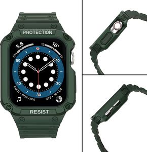 Hurtel Protect Strap Band opaska z etui do Watch 7 / 6 / 5 / 4 / 3 / 2 / SE (45 / 44 / 42mm) obudowa pancerny pokrowiec na zegarek zielony 4