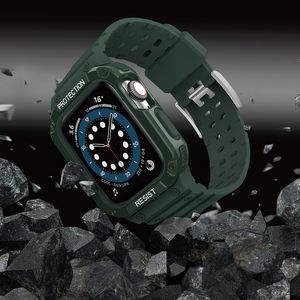 Hurtel Protect Strap Band opaska z etui do Watch 7 / 6 / 5 / 4 / 3 / 2 / SE (45 / 44 / 42mm) obudowa pancerny pokrowiec na zegarek zielony 6