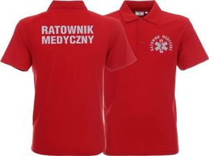LPP - Promostars Koszulka Polo ratownicza czerwona męska odblaskowa FUNKCYJNA 1