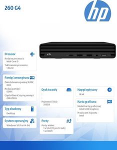 Komputer HP 260 G4 DM Intel Core i5-10210U 8 GB 256 GB SSD Windows 10 Pro 4