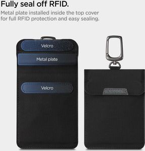 Spigen Klatka Faradaya Spigen Pouch Keyless RFID Signal Blocker Black 5