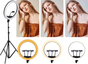 Lampa pierścieniowa Alogy   LED do zdjęć pierścieniowa Ring M45 fotograficzna ze statywem uniwersalny 3