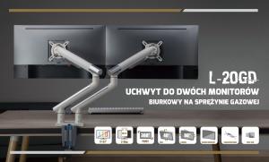 Art Uchwyt biurkowy na dwa monitory 17" - 32" (RAMM L-20GD) 29